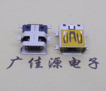 岳阳迷你USB插座,MiNiUSB母座,10P/全贴片带固定柱母头