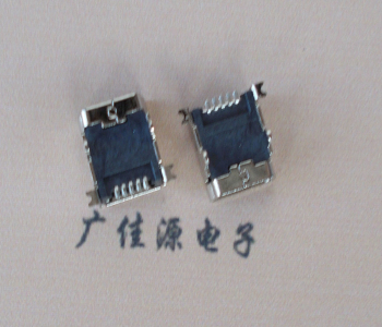 岳阳 MINI USB 5PF 90°SMT前插后贴电源接口