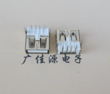 岳阳 USB2.0 AF 90度 直插脚 无后盖 平口铜壳