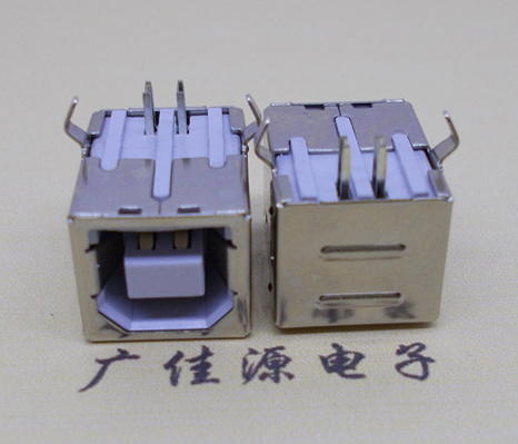 岳阳USB BF90度母座 打印机接口 卧式插板DIP白胶