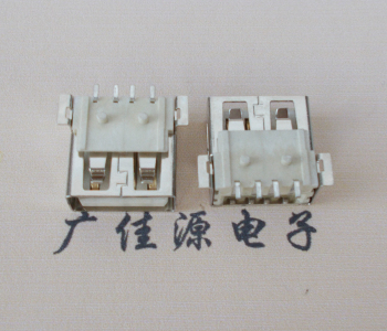 岳阳USB AF方形脚 贴片母座 1.0/1.2柱子直边接口