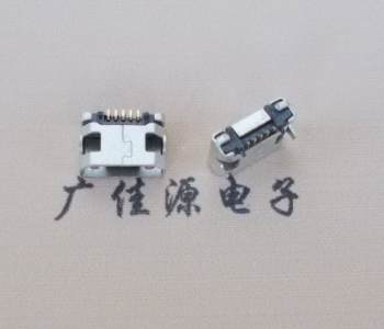 岳阳迈克小型 USB连接器 平口5p插座 有柱带焊盘