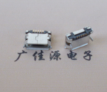 岳阳Micro USB卷口 B型(无柱）插板脚间距6.4普通端子