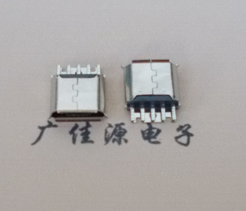 岳阳Micro USB母座 防水接口焊线夹板式悬空翻边