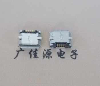 岳阳MICRO USB 5Pin母座 贴板封装接口 卷边镀雾锡