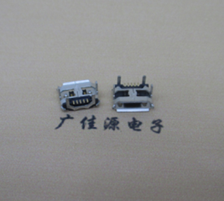 岳阳Micro usb5p母座 B型口 加长2.0mm牛角 焊接图解