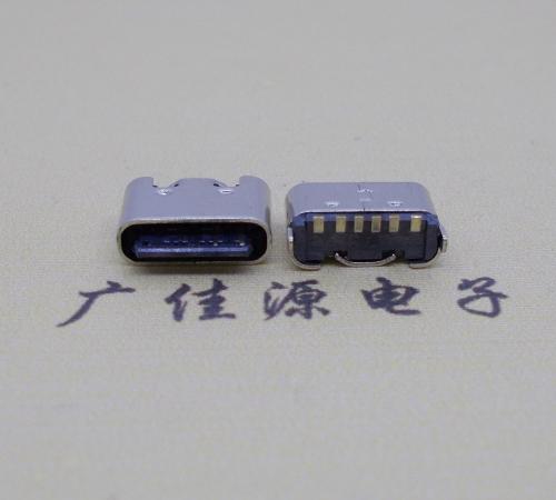 Type-C6p母座接口短体立贴5.0mm