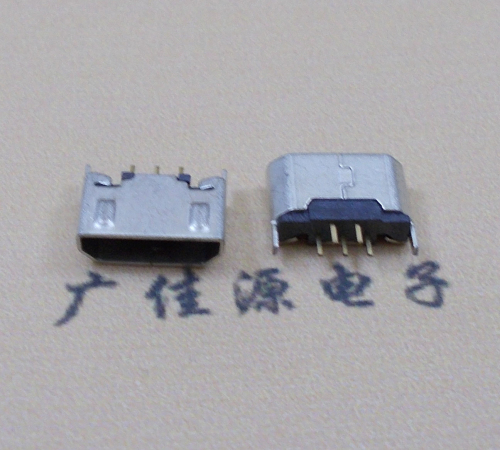 岳阳迈克USB 180度母座5p直插带地脚1.5端子直口