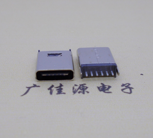 岳阳直立式插板Type-C6p母座连接器高H=10.0mm