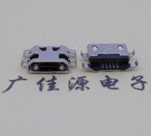 岳阳micro usb5p连接器 反向沉板1.6mm四脚插平口