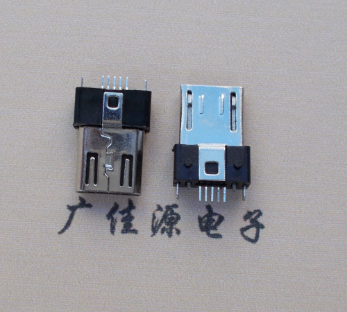 岳阳MICRO USB 5P公头B型SMT贴板带柱