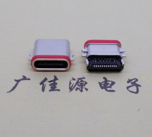 岳阳usb 3.1type-c24p母座沉板1.0mm前插后贴防水