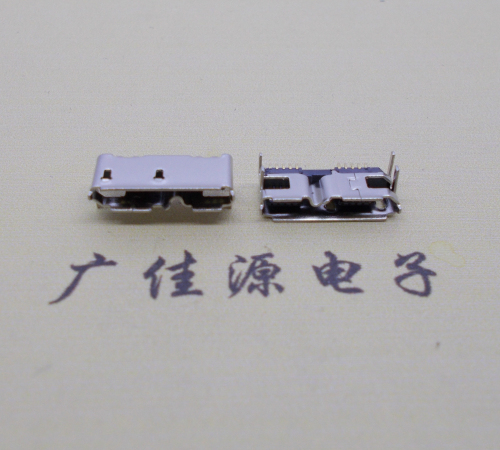 岳阳micro usb 3.0 10pin母座双接口带卷边四脚插板