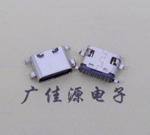 岳阳type c16p沉板母座破板0.8mm/1.0mm/1.2mm/1.6mm四脚插板端子SMT总体长度L=6.5mm