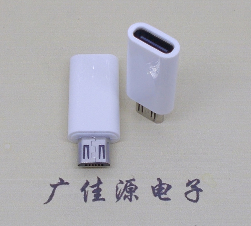 岳阳type c母座转micro公头白色外壳长度L=26.2mm