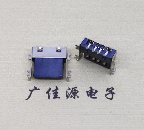 岳阳薄胶芯母座 USB2.0卧式贴板A母10.0短体尺寸